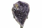 Amethyst Geode Section With Metal Stand - Uruguay #251427-1